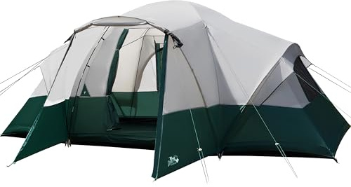 Großes Familienzelt für 8 Personen, Campingzelt mit Veranda, Kuppel-Tunnelzelt mit Regenfliege und Vorraum, großes Zelt für Camping, Hinterhof, Outdoor, Picknick, 3,6 x 3 x 2 m