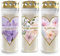 3er Set Gedenkkerze, Grabkerze, Brenndauer ca. 7 Tage (Blume)