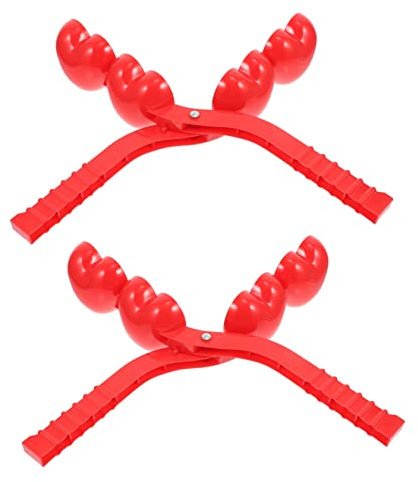 HEMOTON 2st Schneeball-Clip Hersteller Von Badebomben Schneefeld Spielzeug Schneeballklemme Outdoor-Spielzeug Für Den Winter Sandspielzeug Strand Plastik Werkzeuge Machen Kind Rot Draussen