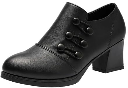 Schuhe Weite Pumps Silber Barfussschuhe Modische Damen-Sneakers, Lederschuhe, Schuhe mit dickem Absatz, atmungsaktiv, Bequeme Freizeitschuhe Barfuss Ballerina Damen Schuhe OrthopäDische (Black, 40)