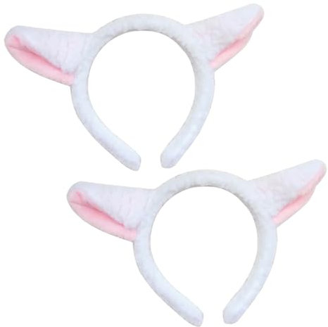 FUIPVGI 2 Stück Plüsch Schafohr Hairhoop Lamm Stirnband Schaf-Stirnbänder Niedliche Party Kopfbedeckung Tierkopfbedeckung Pelzige Ohr Stirnband für Halloween Party Dekoration (2 Stück)