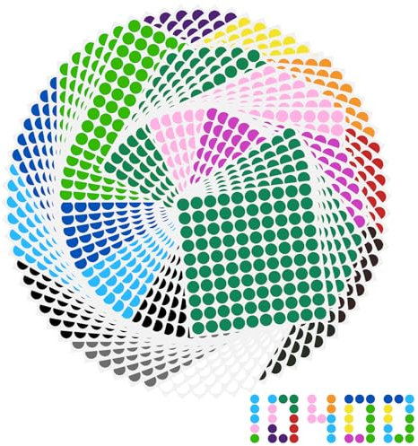 Klebepunkte Bunt Klebepunkte 10mm 10400 Stück Aufkleber Rund Markierungspunkte Punktaufkleber Etiketten Rund Kleine Runde Punkt Aufkleber für Büro Schule Kalender Karten-Aufkleber, 16 Farben