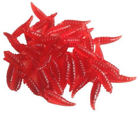 YRTUOP Esca morbida, verme trota | Verme di pane con simulazione di esche morbide da 50 pezzi - Esche da pesca realistiche per acqua, testa di serpente, carpa, trota, persico sole, acqua salata
