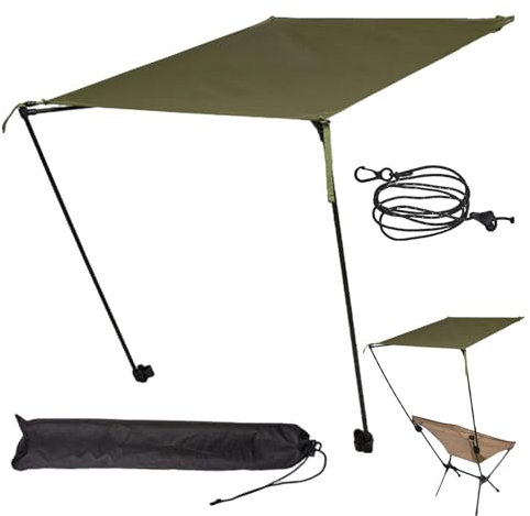 Parapluie de plage robuste pour sable, robuste, coupe-vent, portable – Parasol de voyage avec auvent rétractable, accessoire de plage, auvent léger pour les aventures en plein air, le camping, Vert