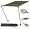 Parapluie de plage robuste pour sable, robuste, coupe-vent, portable – Parasol de voyage avec auvent rétractable, accessoire de plage, auvent léger pour les aventures en plein air, le camping, Vert