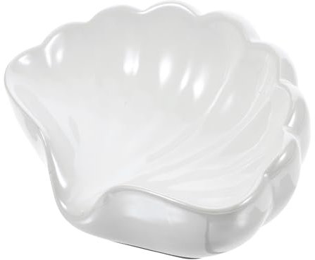 PAMINGONO Muschelseifenhalter küche Kitchen Badezimmer armaturen Decoration Bad waschbecken Abtropfgestell Halter für Seifenablauf Seifenschalenhalter Badezimmer Seifenschale Keramik Weiß