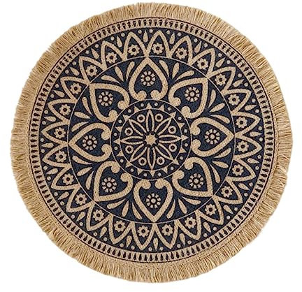 Amosfun Ensemble De 3 Sets De Table Élégants en Jute pour Bureau Jolis Sets De Table pour La Décoration Intérieure Faciles Dentretien