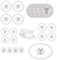 YöL Christmas Tableware Set For 4 Silver Stag Design Festive Table Decoration Dinner Plate, Side Plate, Bowls, Placemats - 22pc