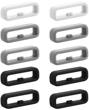 kwmobile Hebillas de reloj 20mm Smartwatch Strap (Universal) - 10x Retenedor correa reloj de TPU y silicona - Hebilla de repuesto para correas de relojes