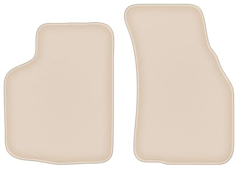 Velours-Fußmatten vorne passend für Volkswagen Golf I 1979-1993, Beige | passend für Cabrio; geschorener Premium-Velours (100% Polypropylen), ca. 8 mm; rutschfest, Universal-Befestigungen