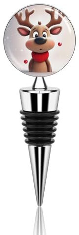 Süßer Weihnachts-Rentier-Weinverschluss, auslaufsicher, Getränkeflaschenversiegelung, Zinklegierung, Weinflaschenkorken, dekorativer Flaschenverschluss für Champagner, Winter, Weihnachten,