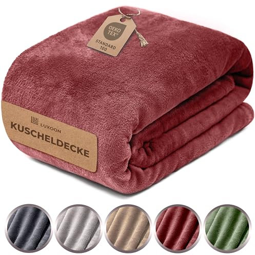 Luxoon Fleecedecke Flauschig Warm Winter – Kuscheldecke für Gemütliche Winterabende, Ultra Weich und Wärmend, Ideal für Sofa und Bett, 100% Polyester, Farbe 1er Pack 130x150cm, Bordeaux