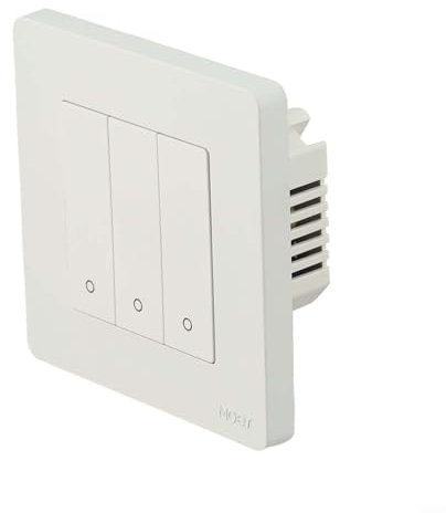 Interruttore intelligente della luce per Tuya, voce e telecomando, interruttore da parete con design ad anello a stella, compatibile con app Smart Life (3 bande bianche)