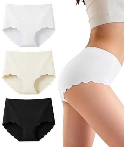 Gladbecke Seamless Slips Damen Unsichtbare Unterhose Damen Stretch Nahtlose Unterwäsche 3er Pack