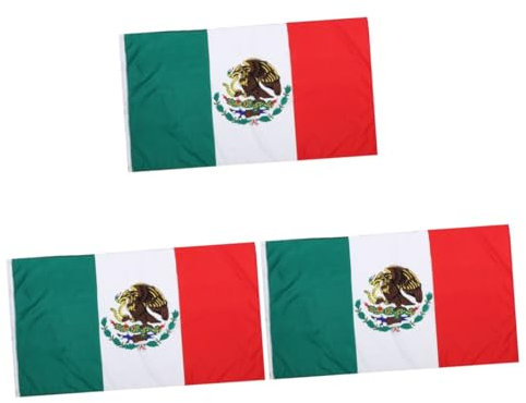 Toddmomy 3piezas Bandera Nacional De México Bandera Decorativa De Resistente Para Fiestas Eventos y Jardín Para Celebraciones y Exhibiciones Diarias