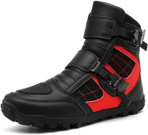 Hiuzylqx Motorradschuhe Herren wasserdichte Motorradstiefel Damen Tourenstiefel Schuhe Casual Motorrad mit Knöchelstütze, Schaltpolster