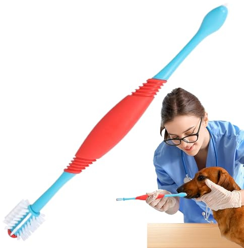 Zahnbürsten für Hunde, Doppelkopf-Zahnbürste, Hundezahnbürste, Zahnbürsten für Hunde, Pflege für die Gesundheit von Haustieren mit einem Multi- Po