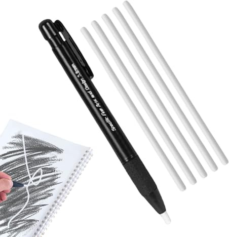 Click Eraser - Mechanischer Radierstift - Ausfahrbarer Radierstift mit 3,8 mm Feinspitze & 5 Nachfüllminen für Künstlerentwürfe, Technisches Zeichnen und Kinderskizzen