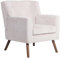 CLP Sessel Kioni mit Cordbezug, Polstersessel mit Armlehnen, Ohrensessel bis 150 kg, Relaxsessel, Fernsehsessel, Wohnzimmer, Farbe:Creme