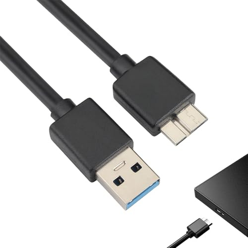 CeoxThao USB 3.0 MICRO B CABLE - 1M Data Transfer Cable for External Hard Drives, Hard Drive Cable, Micro USB Hard Drive Cables, Usb Micro B Cables, USb A to Micro B, Fast 5 Gbps Transfer Rate
