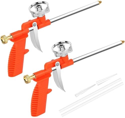 iPobie Pistola Schiuma Poliuretanica,2 Pezzi Professionale Pistola a schiuma,Pistola Sigillante Schiuma Erogazione di costruzione,per Sigillatura Riempimento