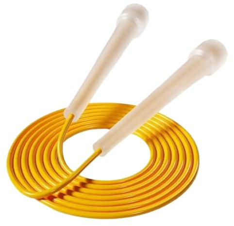 Cuerda de saltar ligera para estudiantes para entrenamiento deportivo, longitud ajustable, cuerda de saltar profesional (amarillo)