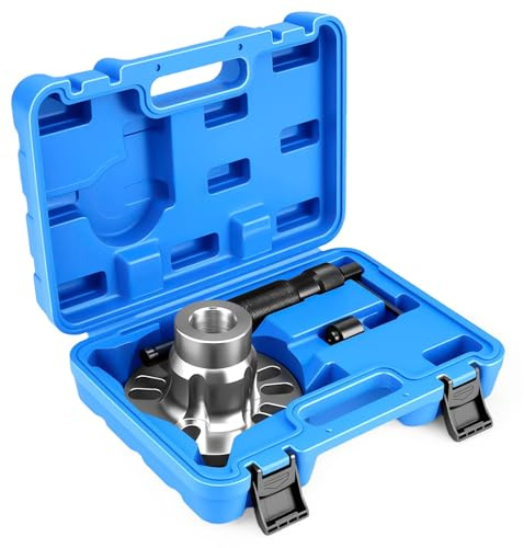 Wvoillty Extracteur de moyeu de roue hydraulique professionnel 10T universel pour jantes 4/5 trous (96-125 mm), extracteur d'arbre de transmission avec pompe hydraulique manuelle