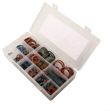 Dichtungs-Silikon-Sortiment, Oring-Gummi-Set, Größen, 245-teilig, Unterlegscheiben und Dichtungsset, M6m30, in 12 verschiedenen Farben, Gummi-Metall-Kombination für Unterlegscheiben (245 Stück)