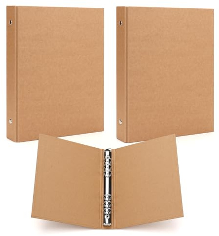 AIDUCHO 2 Stück Ringbuch A5 Nachfüllbar Kraftpapier, A5 Ordner 6 Loch, 17,5 x 23,5cm Ringordner zum Hinzufügen Broschüren-Cover, Papiere Lose Blätter und Notizbuch, für Schule Büro Schreibwarenbedarf