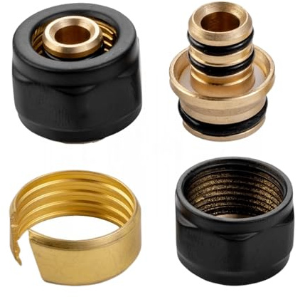 VALX PEX Pressfitting Set M22 x 16 mm – 2 Stück, Schwarz Matt, Metall, Heizungsanschluss für PEX-Rohre, Dicht und Langlebig