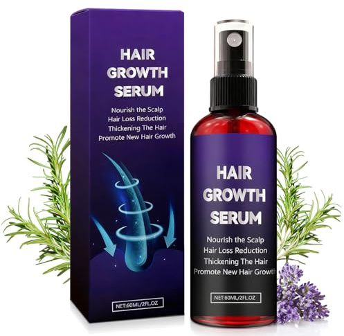Spray Siero Crescita Capelli per la Crescita dei Capelli per Uomo/Donna | Anticaduta Hair Growth Serum Spray con Estratto di Rosmarino, Non Grasso, Cura Delicata Per Tutti i Tipi Di Capelli, 60ml