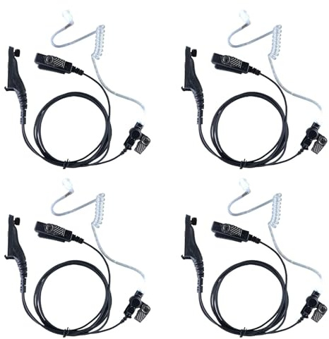 Onchdbfhuu 4X Earpiece Acoustic Tube Radio Ear Piece Two Way Headset with Mic APX6000 APX4000 APX7000