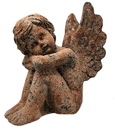 Unbekannt Statuette de jardin en forme d'ange rouillé regardant à gauche