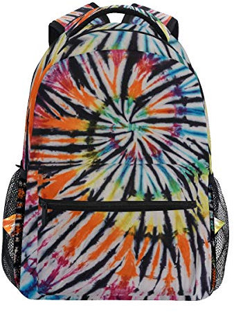 BKEOY Rucksäcke Bunte Wirbel Krawatte Dye Schule Buch Tasche Reise Wandern Camping Daypack