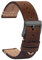 TStrap Leder Uhrenarmband 18mm - Weich Braun Quick Release Uhrenarmbänder Ersatz - Sport Uhrenarmband für Herren Damen - Smartwatches Armband mit Schwarz Schließe - 19mm 20mm 21mm 22mm