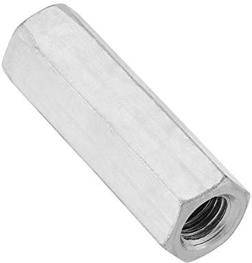 Dado Esagonale Lungo,Dadi a stelo lungo M12 da 5 pezzi, dado di accoppiamento esagonale, dado a manicotto esagonale in acciaio al carbonio per barra filettata continua(M12 * 50 lato opposto 15)