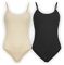 UnsichtBra 2er Set Body Damen Weiß | Spaghettiträger Damenbodys | Wohlfühl Unterwäsche Schwarz Beige (Schwarz, Beige, M-L)