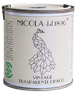 Vernice Trasparente, Linea Vintage, da Applicare dopo Vintage Paint, Aspetto Opaco, Universale, a Base di Acqua, Made in Italy - Formato 0,25 lt