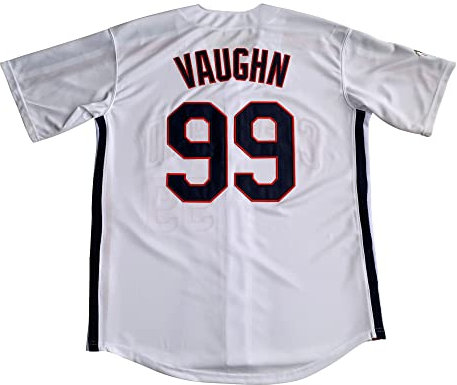 GHTPGT Herren Ricky Vaughn Movie Jersey 90s Hip Hop Stitched Sports Fan Baseball Trikots Stitched, Weiß, 3X-Groß