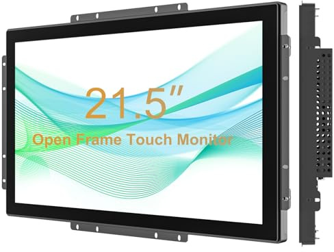 Senisway 21.5 Inch Open Frame Touch Monitor Surface is IP65 Waterproof 1280 x 800 to 60Hz TFT LCD IK08 Industrial Open Frame Monitor Capacitive Touch 10 Finger
