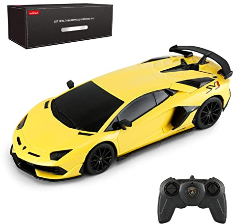 RASTAR Lamborghini Remote Control Car, 1/24 RC Lamborghini Aventador SVJ RC Model Toy Car, Yellow