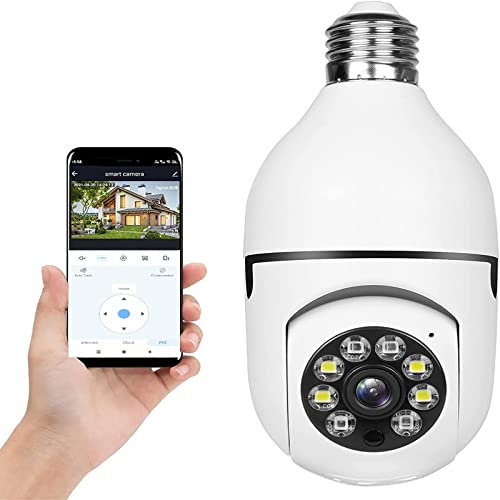 Cámaras de seguridad panorámicas de 360 grados HD cámara de vigilancia domo con detección de movimiento Cámara de bombilla de conversación bidireccional para seguridad en el hogar