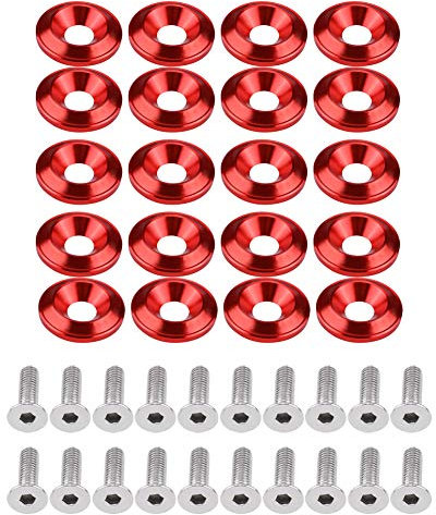 schrauben satz simson eloxierte schrauben- 20x Unterlegscheiben + 20x Schrauben, Universal Aluminium Stoßstange/Kotflügel Unterlegscheibe Schraube Motorraum Dress Up Kit(rot) simson s51 schrauben