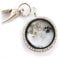 PAW Memorial Locket Keyring. In Memory of a Pet. Cat, Dog, Rabbit. Real White Feather Sympathy Gift. Angel Wing Mourning Keyring Key chain. Floating Locket