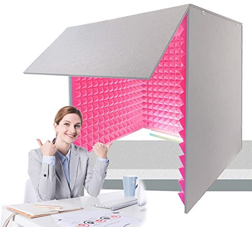 Sound Proof Foam, Portable Soundproof Booth, mic isolation shield, Recording Studio Acoustical Treatments, shuts out recording space and extra visual information, installation, assembly, 80*80*80CM