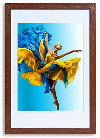 Bilderrahmen Lifestyle Foto Rahmen Collage Wanddeko Poster Holzoptik KS15: Farbe: Braun | Format: 50x70