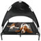 Easipet Elevated Dog Bed with Canopy, Oxford 600D Material, Black, Large 91 x 76 x 90 cm