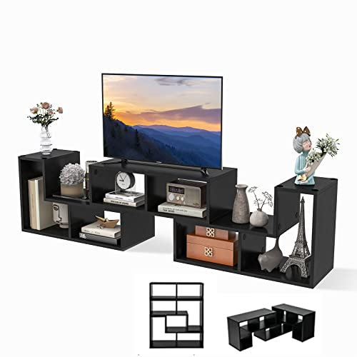 Multigot TV Cabinet for TVs up to 65”, 3 PCS Console Television Entertainment Center, Free Combination TV Stand Unit for Living Room Bedroom (Black)