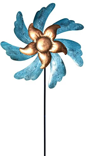 Windrad Garten Metall Kinder Blau Windmühle Bunte Windspiel Deko Gartenstecker Geschenk Für Terrasse Rasen Balkon Dekoration Für Kindergärten Kinderzimmer Partys Oder Schaufenster Losoo