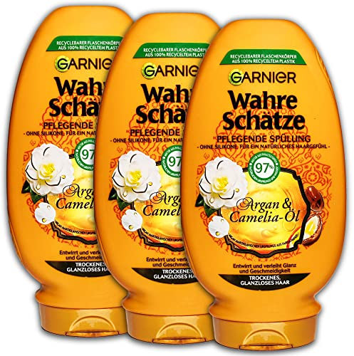 TopDeal 3er Set Wahre Schätze Pflegende Spülung Argan- & Camelia-Öl 3 x 200 ml